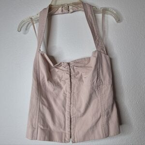 Zara Light Pink Halter Crop Top